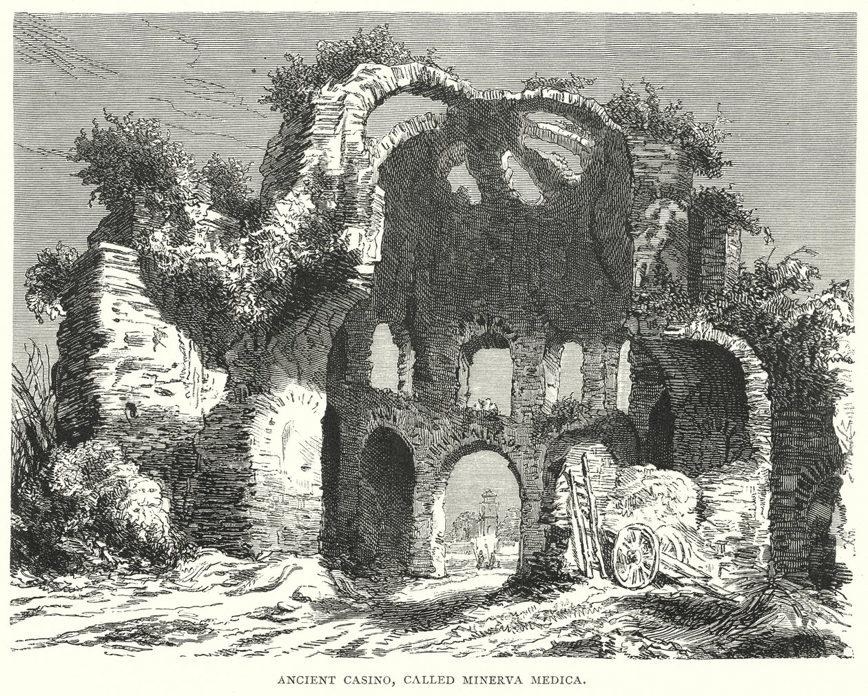 Casino uit de oudheid, Minerva Medica genoemd (gravure) door European School