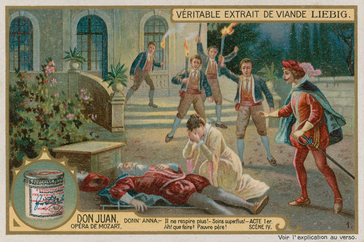 Dood van de Commendatore (chromolitho) door European School