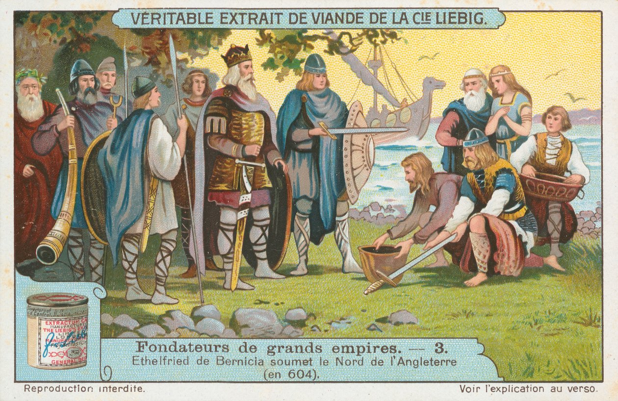 Ethelfried de Bernicia, Liebig-kaart, begin 20e eeuw (chromo) door European School