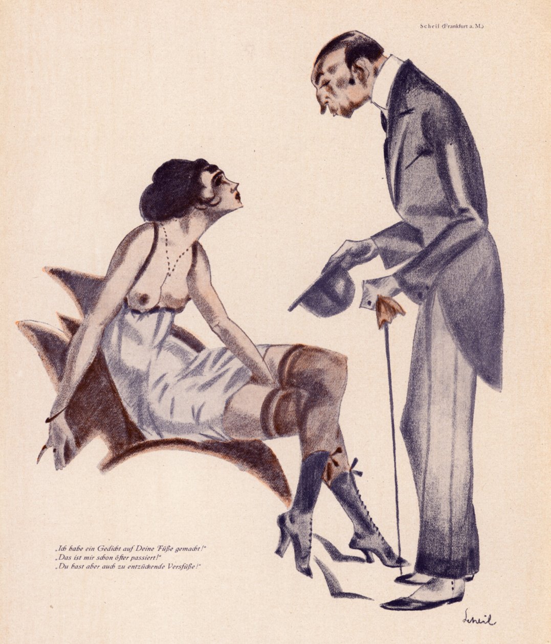 Voetfetisjist (kleurenlitho) door European School