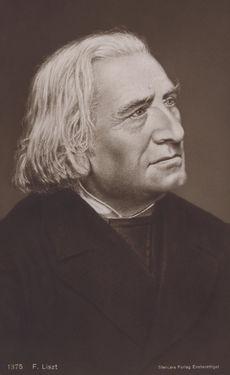 Franz Liszt, Hongaars componist (litho) door European School
