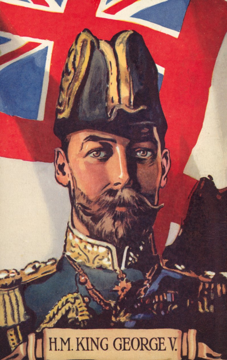H.M. Koning George V (kleurenlitho) door European School
