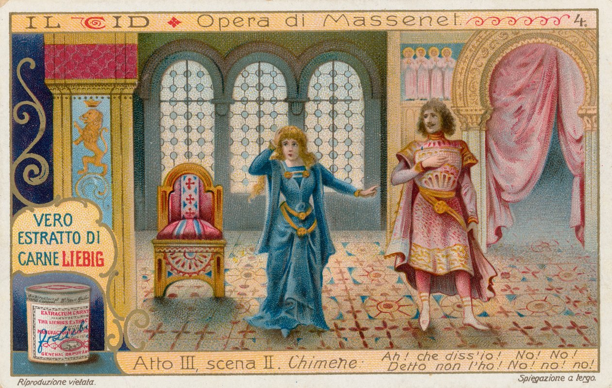 Le Cid van Massenet, Liebig-kaart, begin 20e eeuw (chromo) door European School