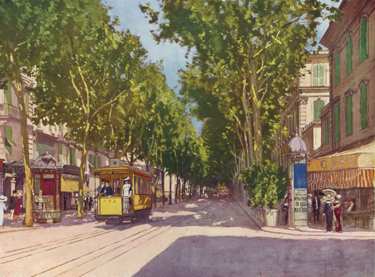 Nice, Avenue de la Gare (kleurenlitho) door European School