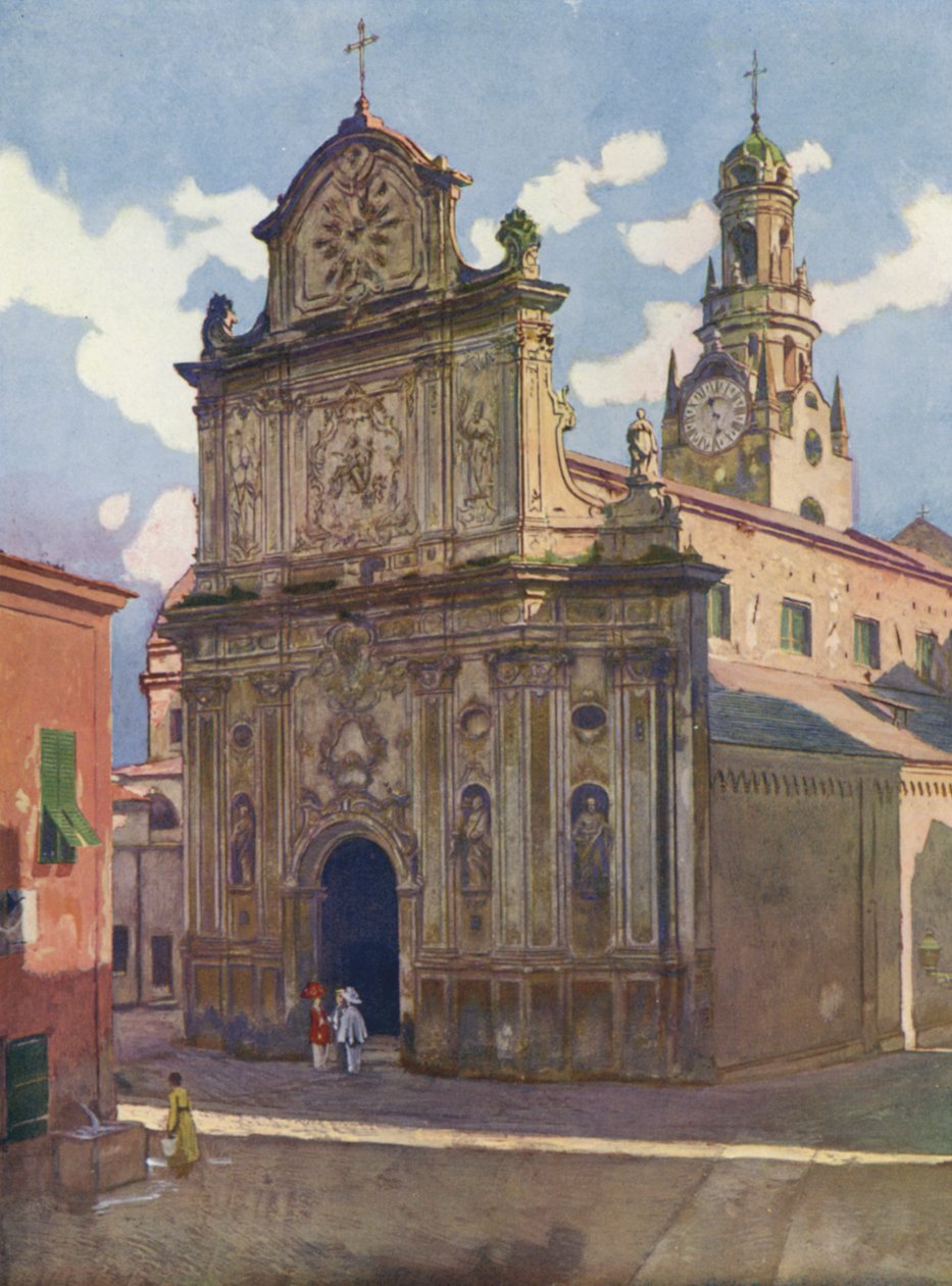 San-Remo, La Cathedrale (kleurenlitho) door European School