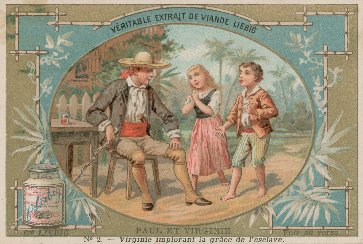 Virginie pleit voor de slaaf (chromolitho) door European School