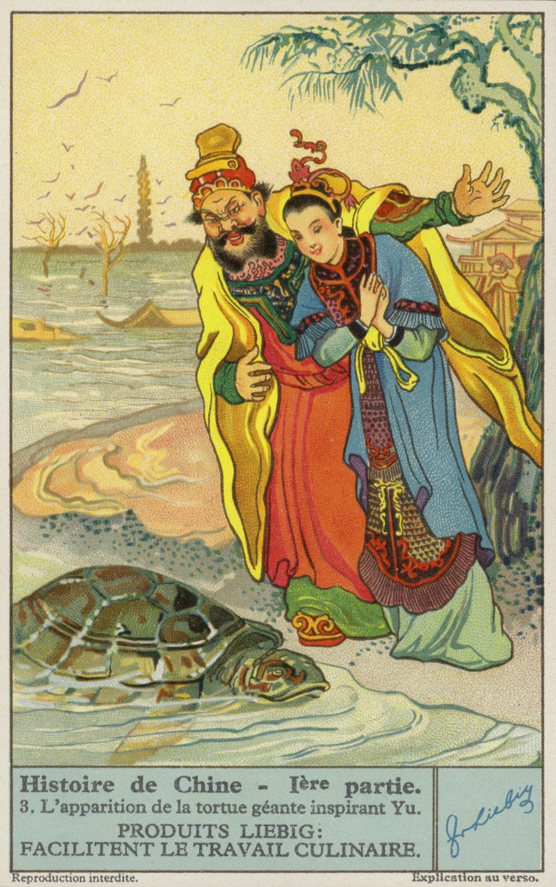 Yu de Grote en de reuzenschildpad (chromolitho) door European School