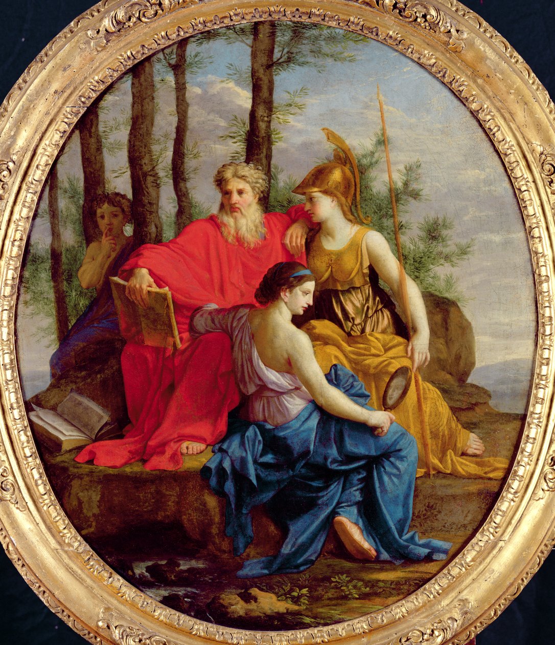 Allegorie van een perfecte minister of, De minister van staat met zijn attributen, 1653 door Eustache Le Sueur