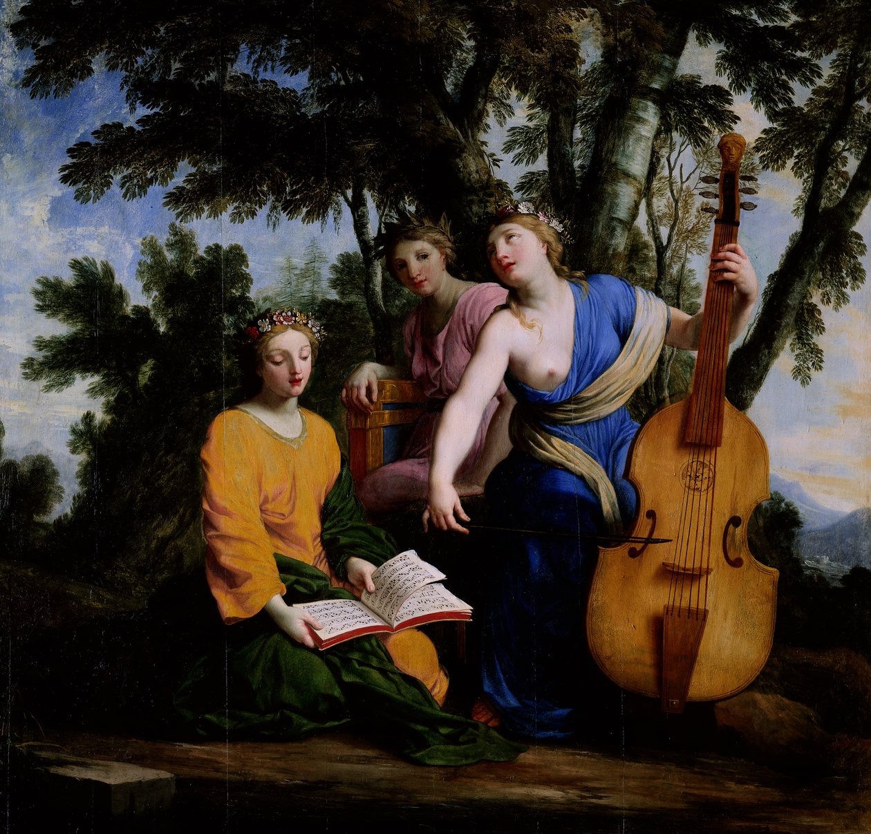 De Muzen Melpomene, Erato en Polymnia door Eustache Le Sueur
