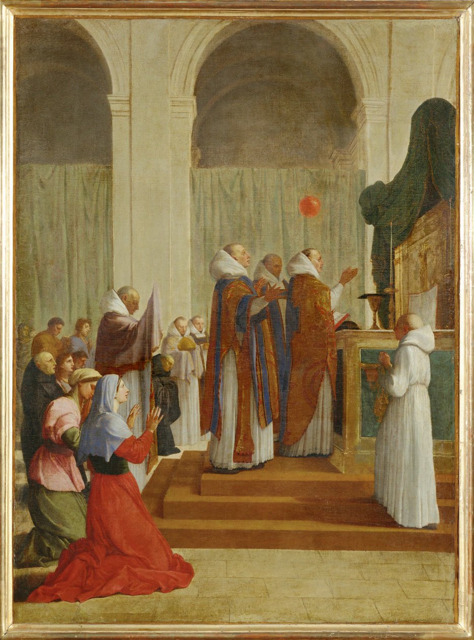 La messe de saint Martin - de mis van Sint Maarten ... door Eustache (studio of) Le Sueur