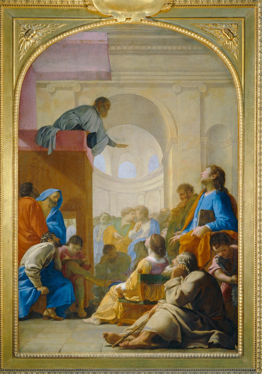 De heilige Bruno tijdens de preek van Raymond Diocrès - De heilige Bruno tijdens de preek van Raymond Diocrès ... door Eustache (studio of) Le Sueur