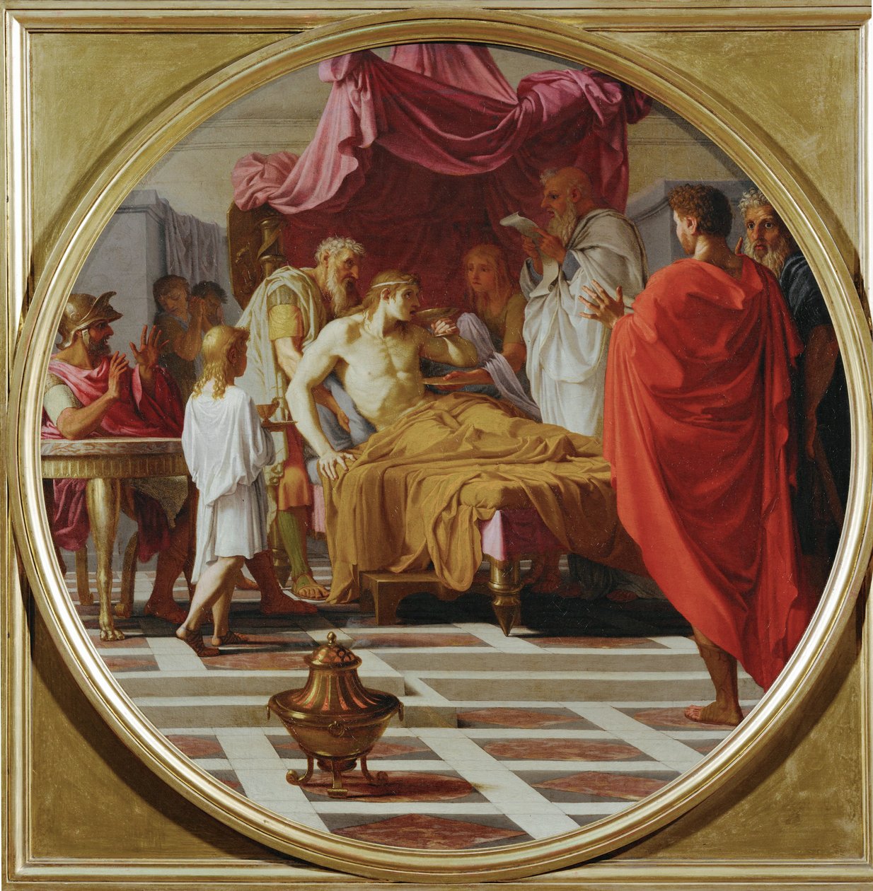 Alexander de Grote en de arts Filips (olieverf op doek) door Eustache Le Sueur