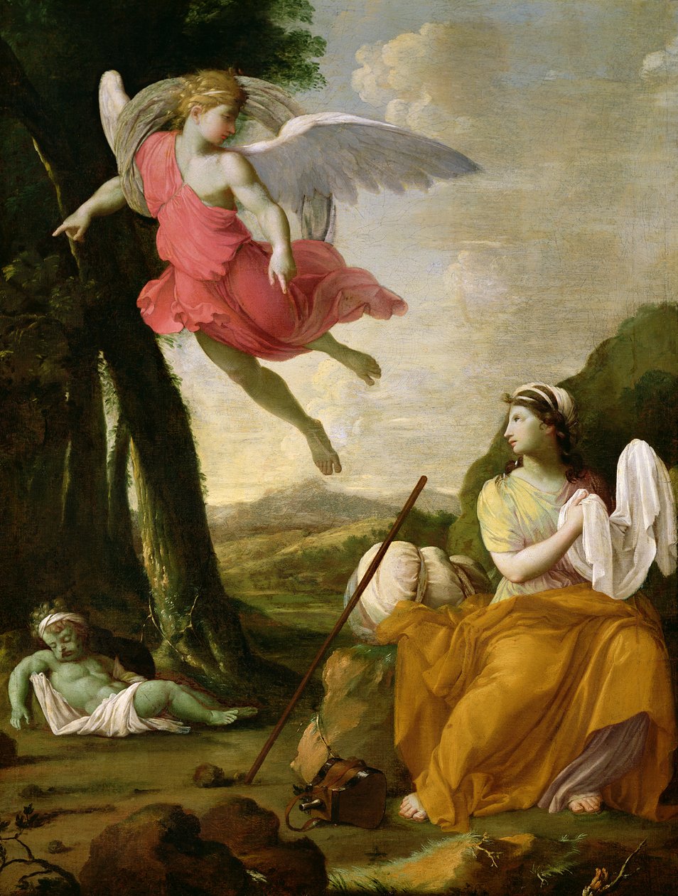 Hagar en Ismaël gered door de engel, c.1648 door Eustache Le Sueur