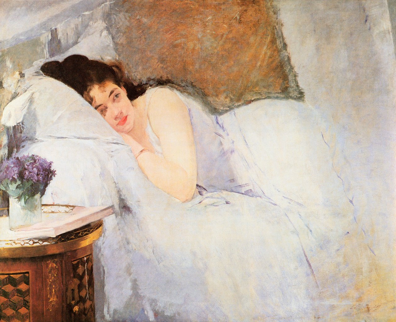 Vrouw die ontwaakt, 1876 door Eva Gonzalès