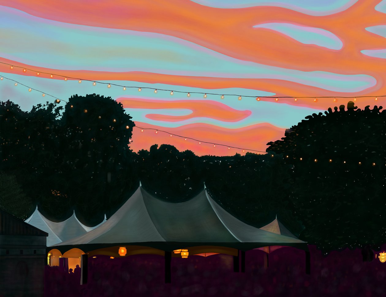 Bandshell prospect park (digitale kunst) door Evan Sklar