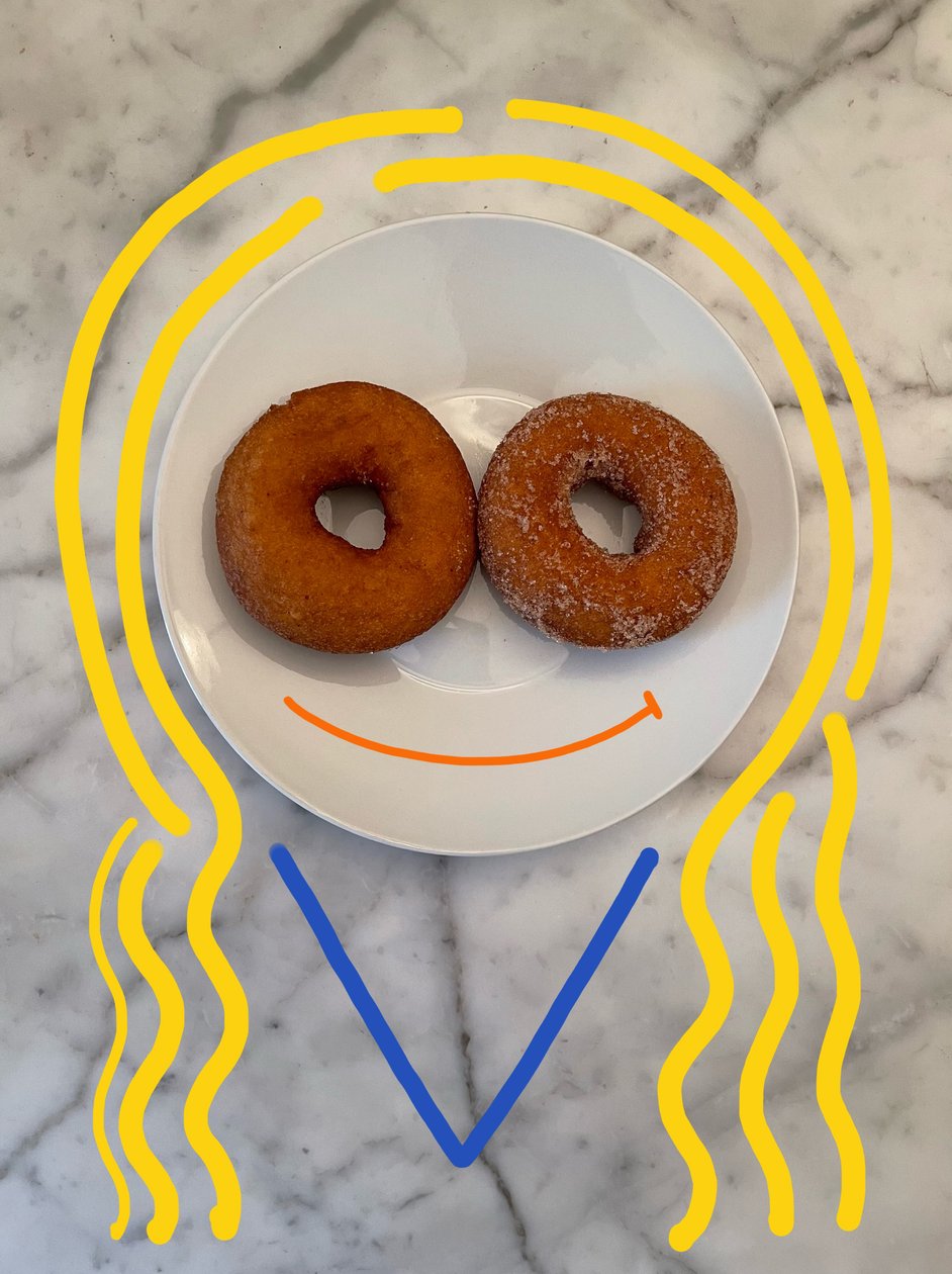 Donut meisje (fototekening) door Evan Sklar