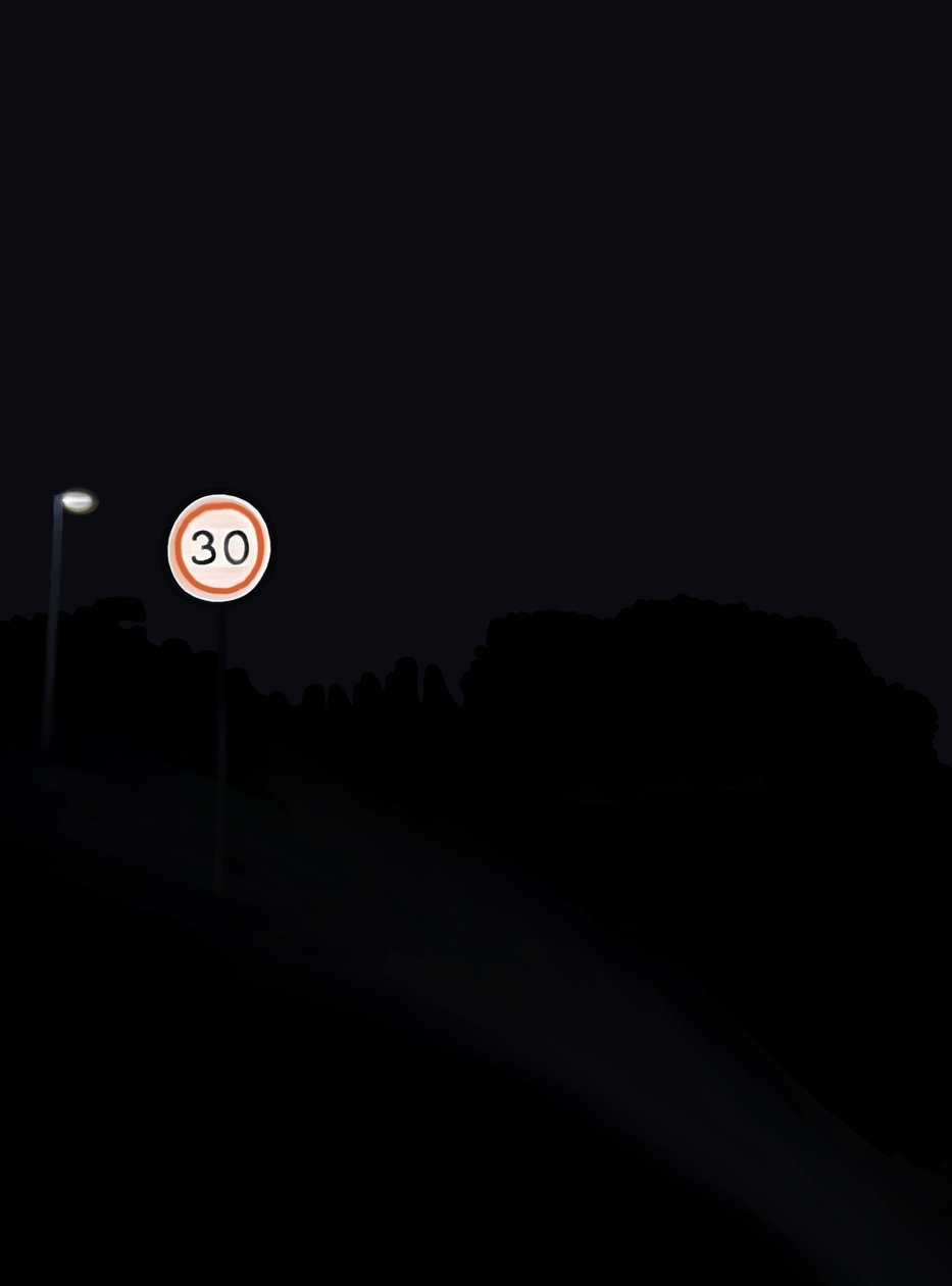 Driving The Road At Night # 1 Brooklyn (digitale kunst) door Evan Sklar