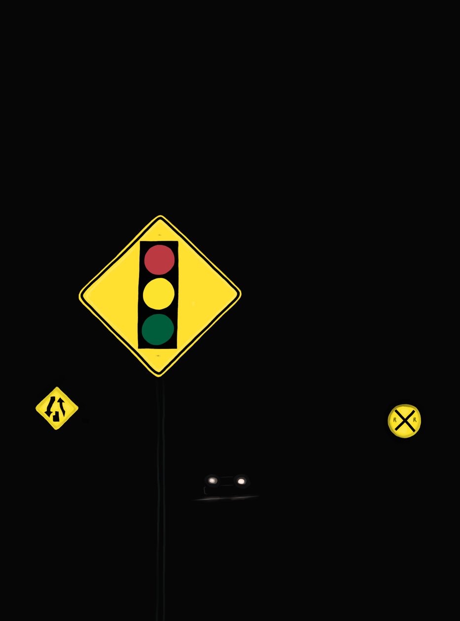 Driving The Road At Night # 6 Brooklyn (digitale kunst) door Evan Sklar
