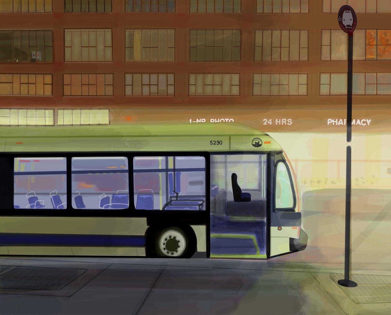 First Light, Union Square , Brooklyn (digitale kunst) door Evan Sklar