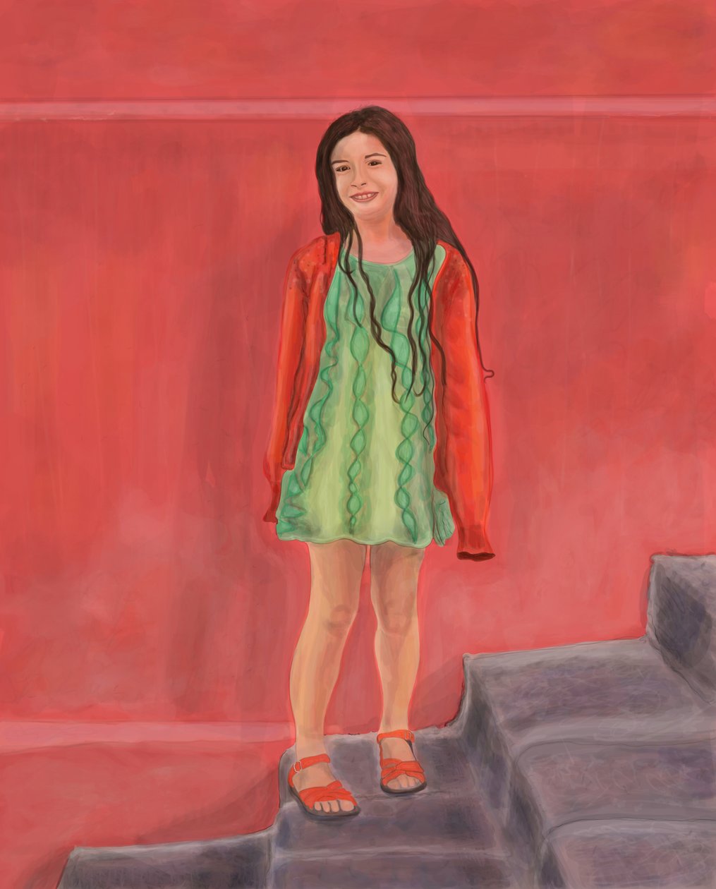 Meisje in San Miguel (digitale kunst) door Evan Sklar