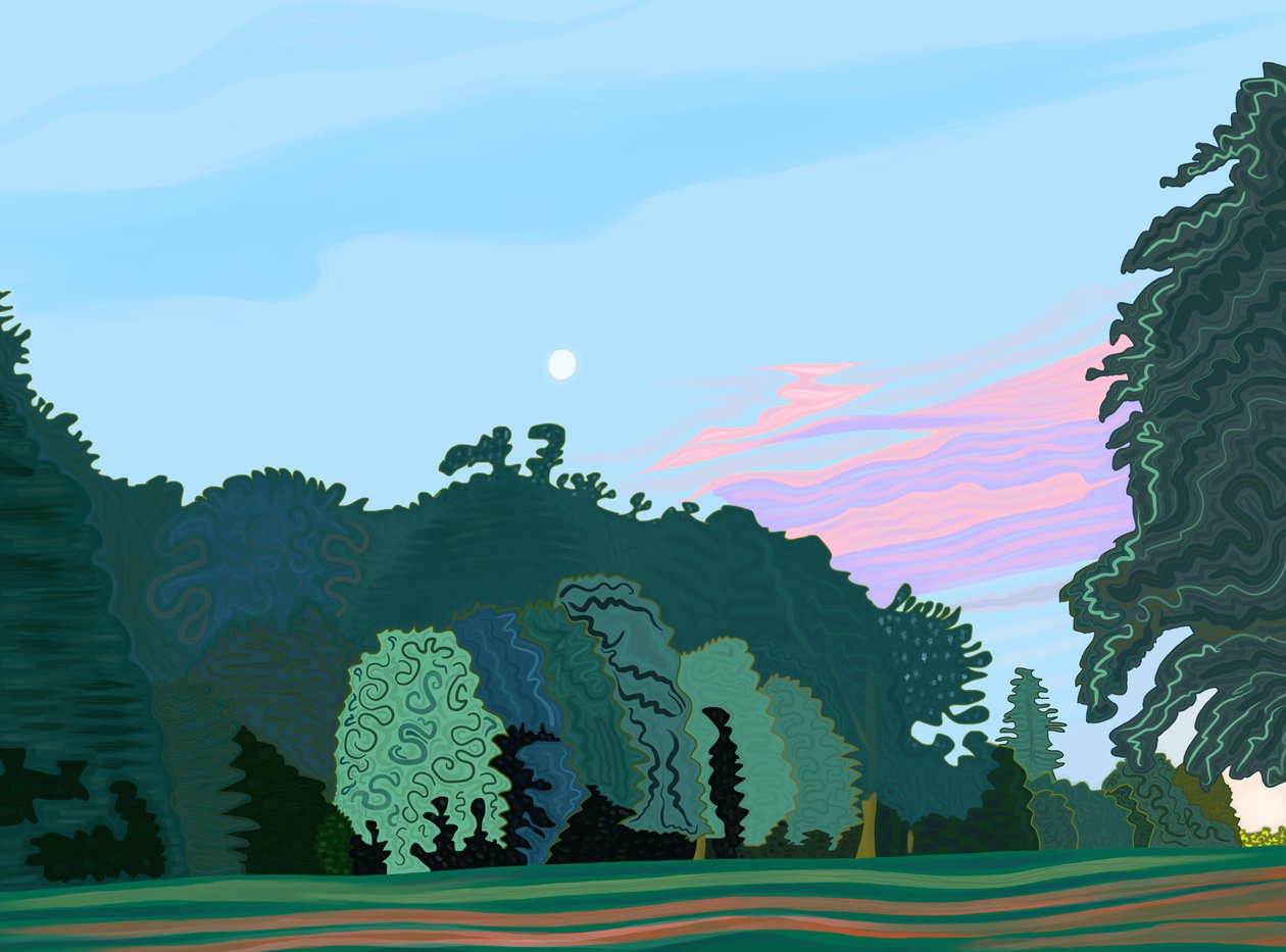 Hyde park bij zonsopgang (digitale kunst) door Evan Sklar