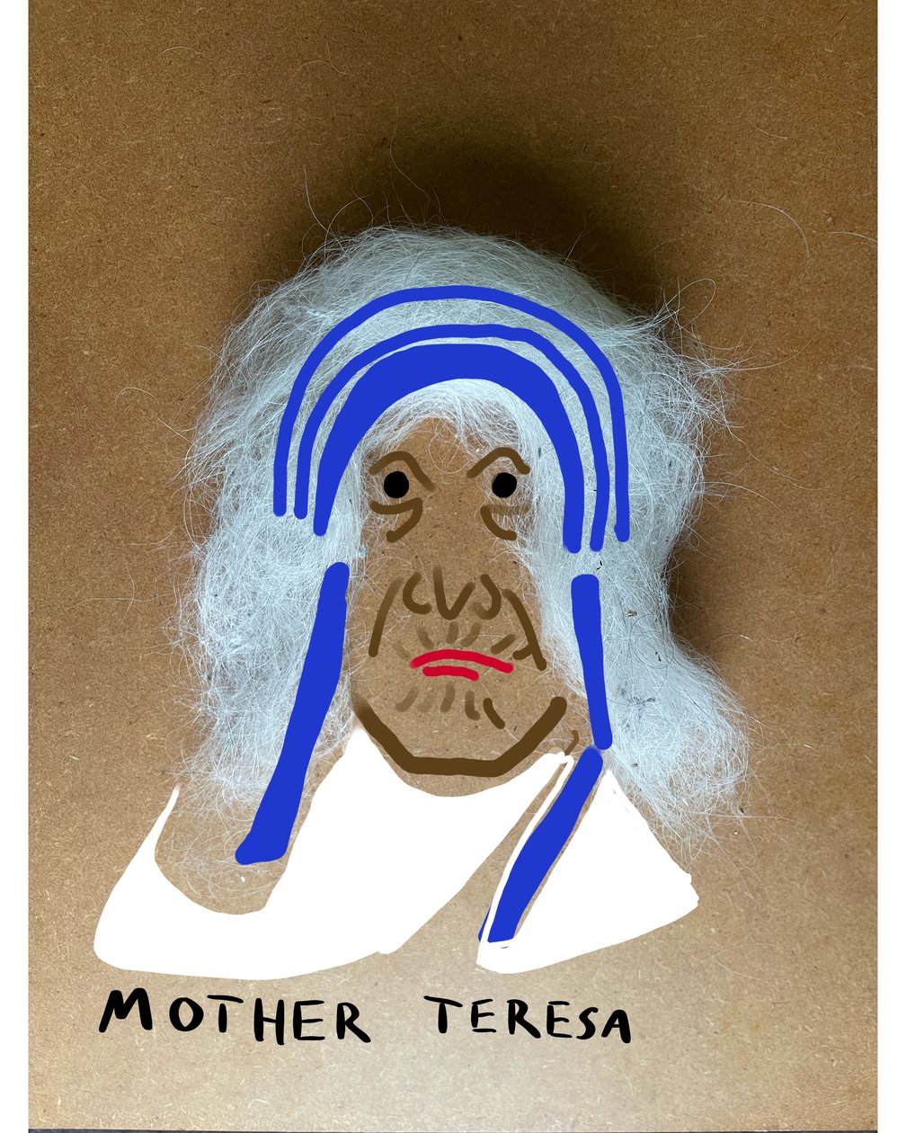 Moeder Teresa (collage tekening) door Evan Sklar