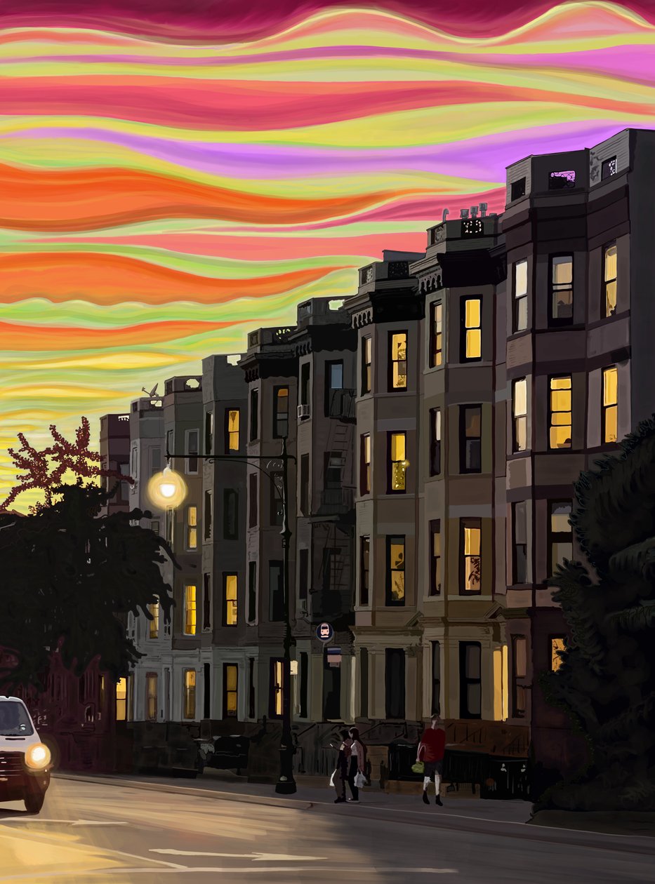 Ninth Street Nine A.M. (digitale kunst) door Evan Sklar