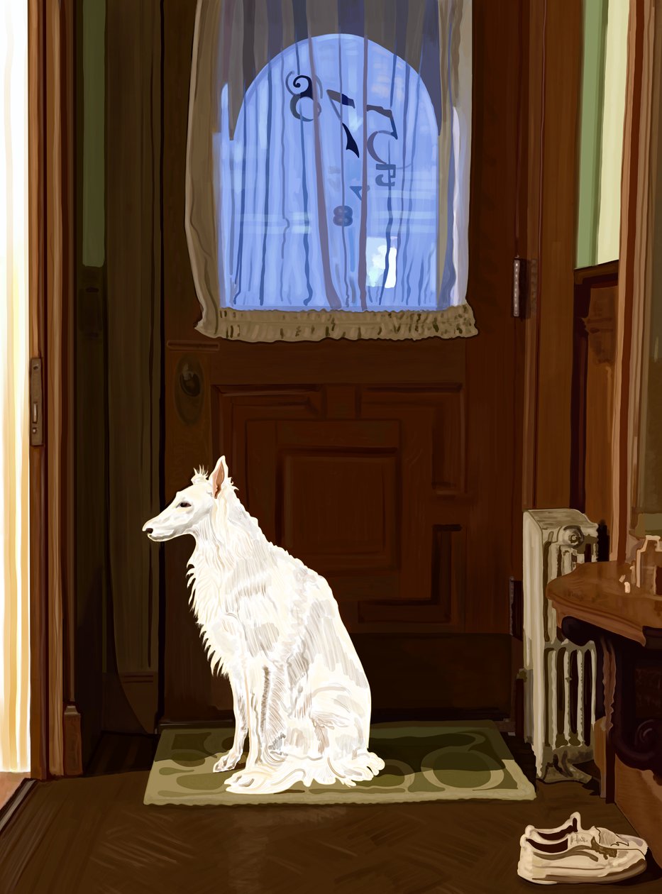 Penyy op vloerkleed bij voordeur Brooklyn (digitale kunst) door Evan Sklar