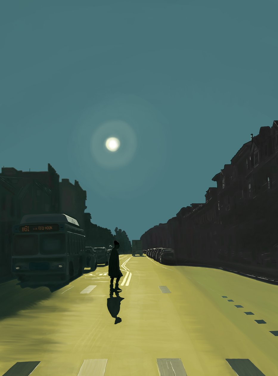 Zon en vrouw op Ninth Street (digitale kunst) door Evan Sklar