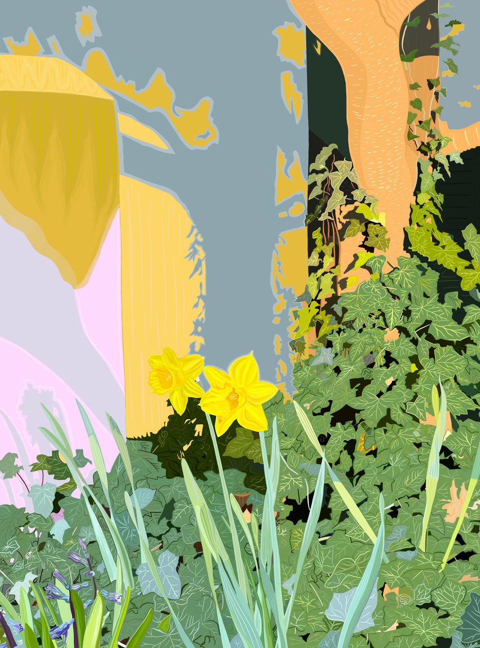 Twee narcissen.jpg, c.2020-24 (digitale kunst) door Evan Sklar