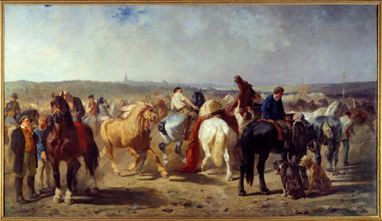 De paardenmarkt door Evariste Vital Luminais