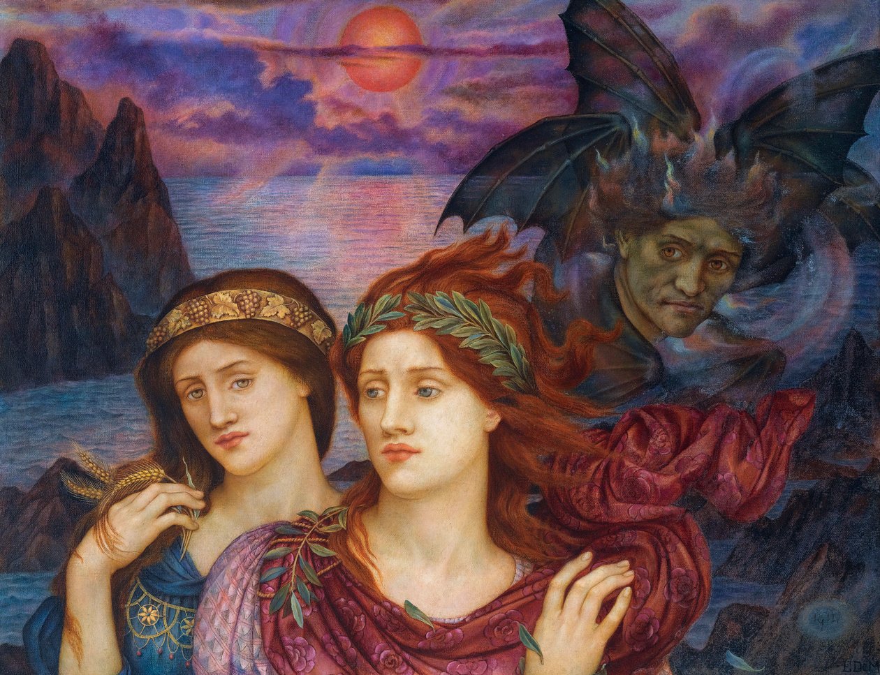 Pre-Rafaëlitische schilderijen: Het visioen door Evelyn De Morgan