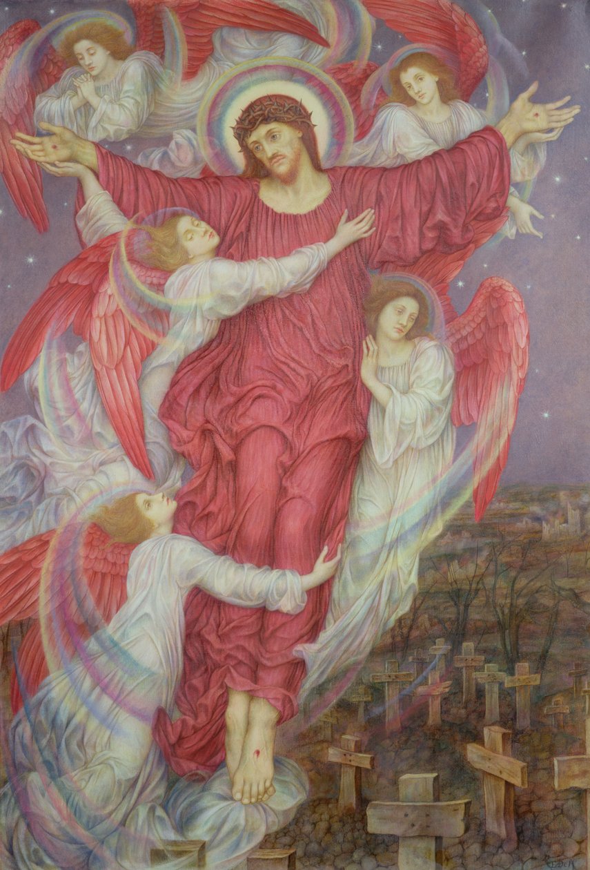 Het Rode Kruis (Allegorie van de Vlaamse Oorlogsgraven), c.1916 door Evelyn De Morgan