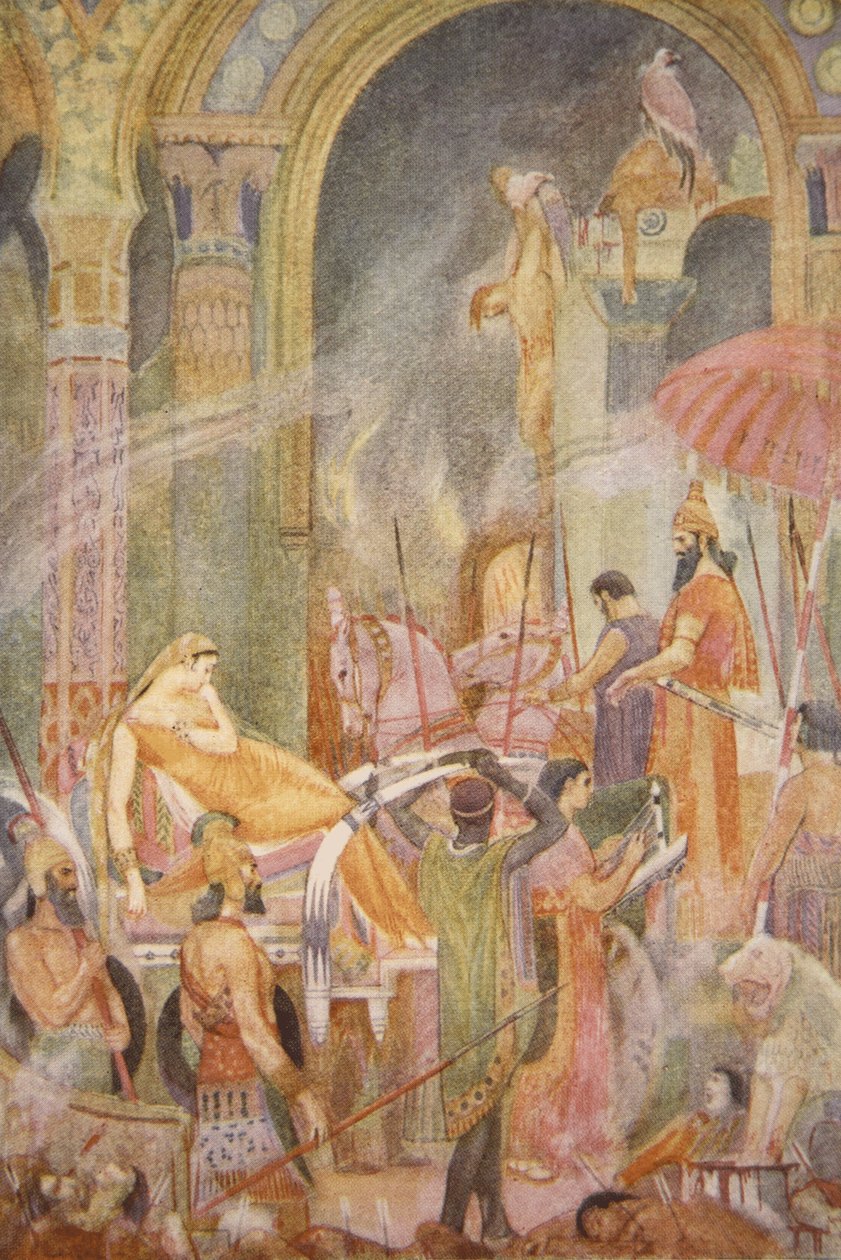 Verovering van Sarrapanu door Tiglath-Pileser II, illustratie uit 