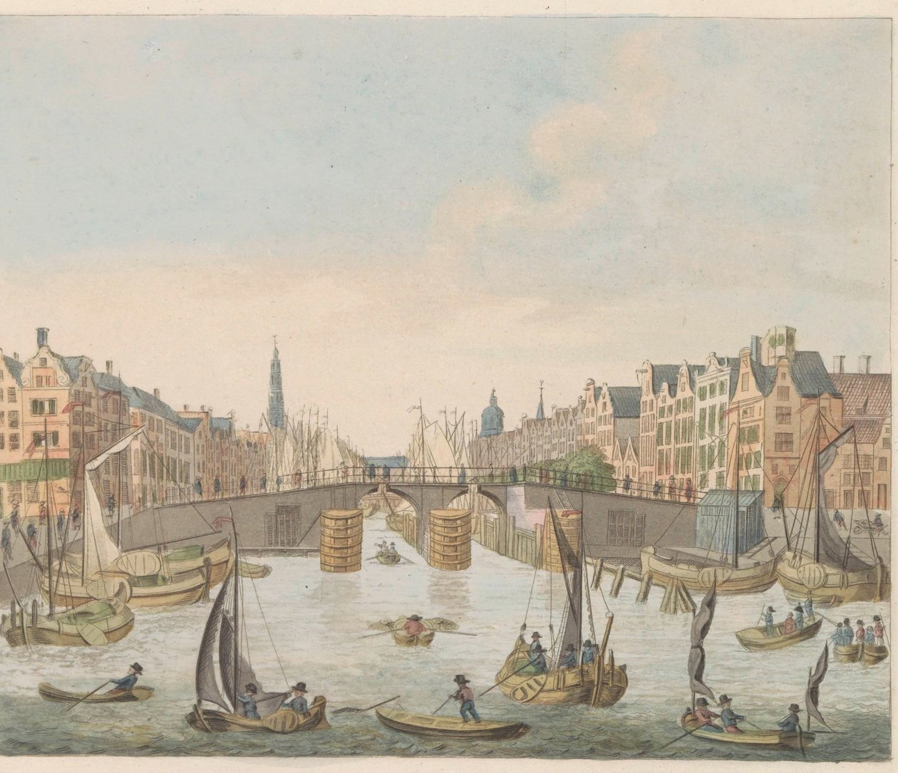 Gezicht op de Nieuwe-Brug, ca. 1810-1813 door Evert Maaskamp