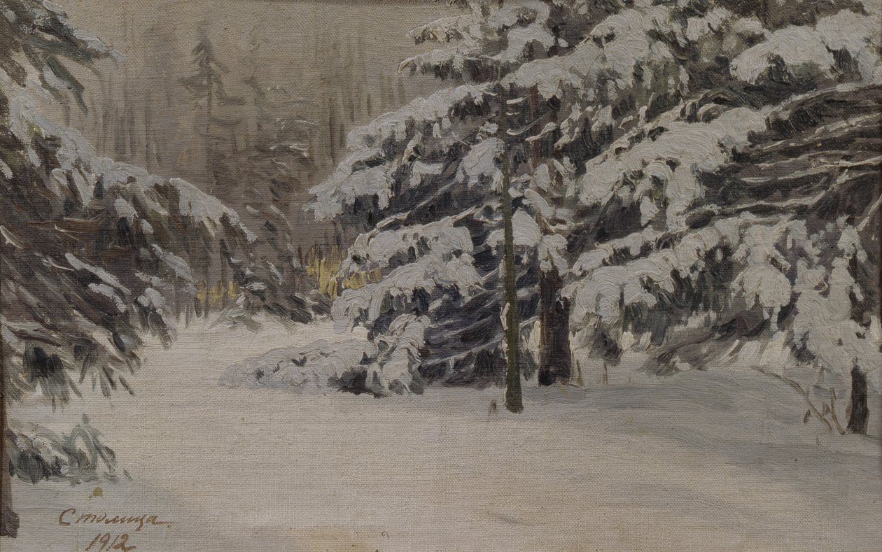 Winter op de eilanden van Sint-Petersburg, 1912 door Evgeni Ivanovich Stolitsa