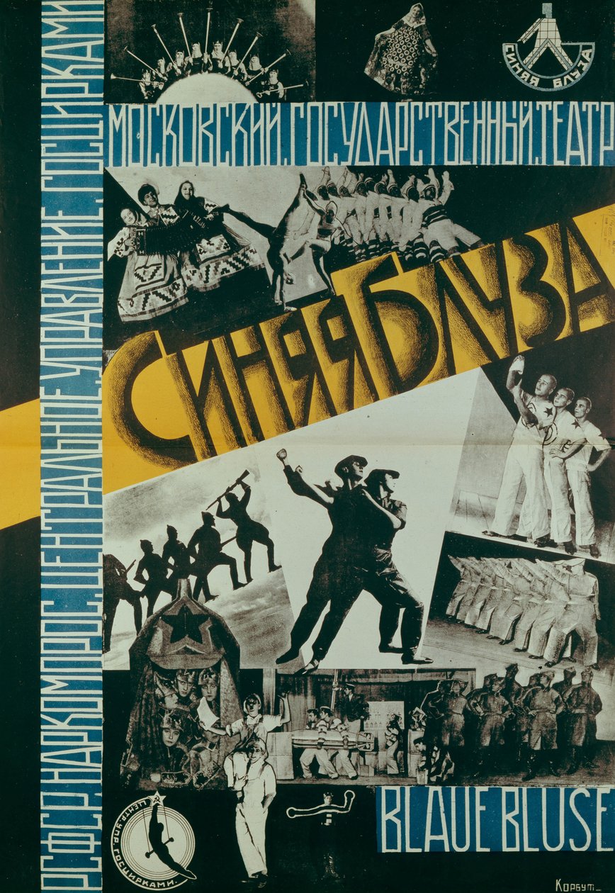 Poster voor het Theater Blauwe Blouse, 1926 door Evgenia Korbut
