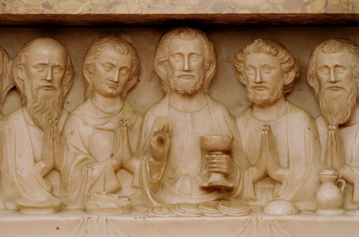 Het Laatste Avondmaal, detail c.1340 door Evrard d