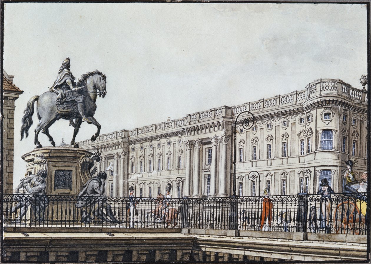 De lange brug met een aristocratisch monument door F.A. Calau