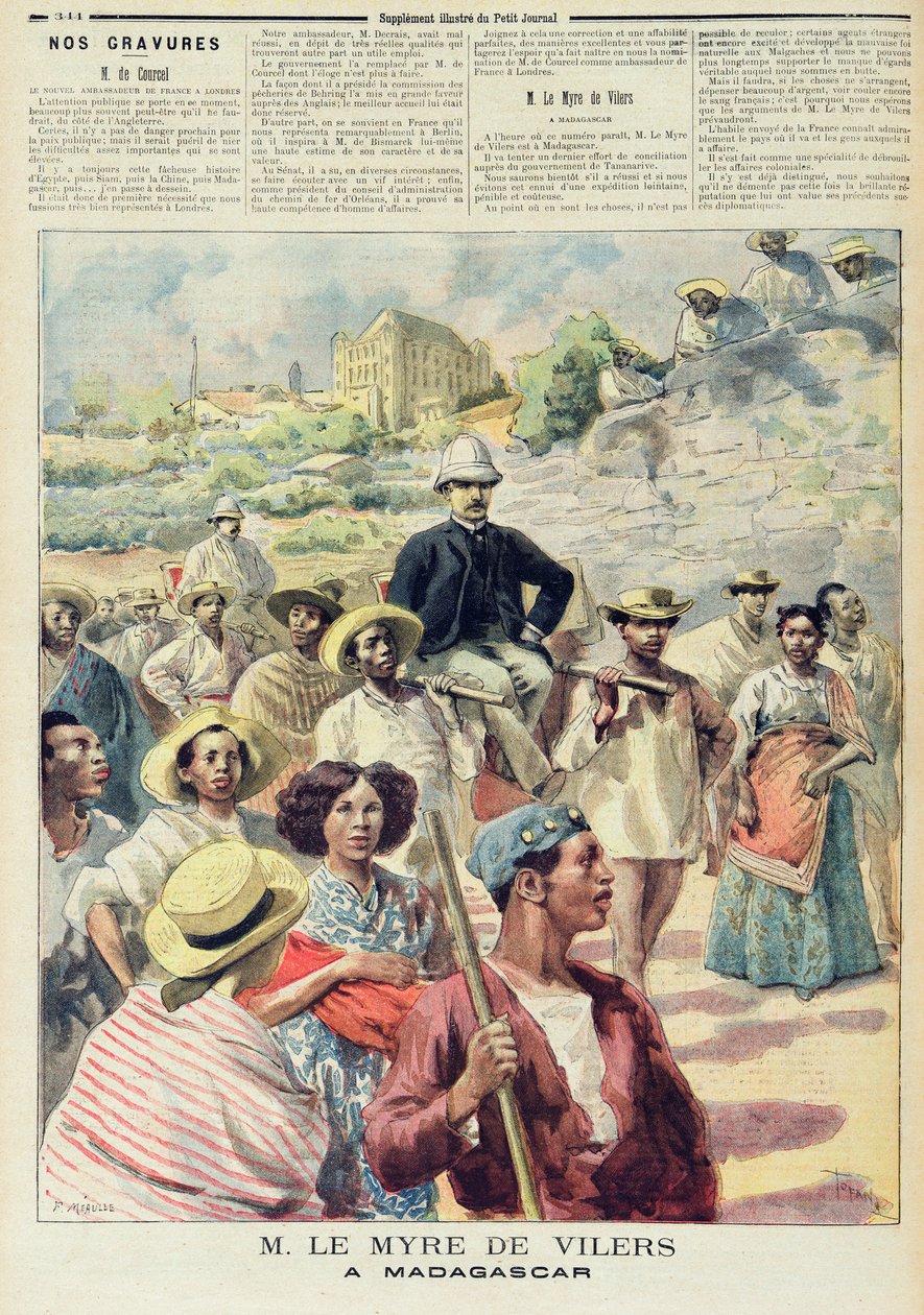 M. le Myre de Vilers in Madagaskar, illustratie uit 