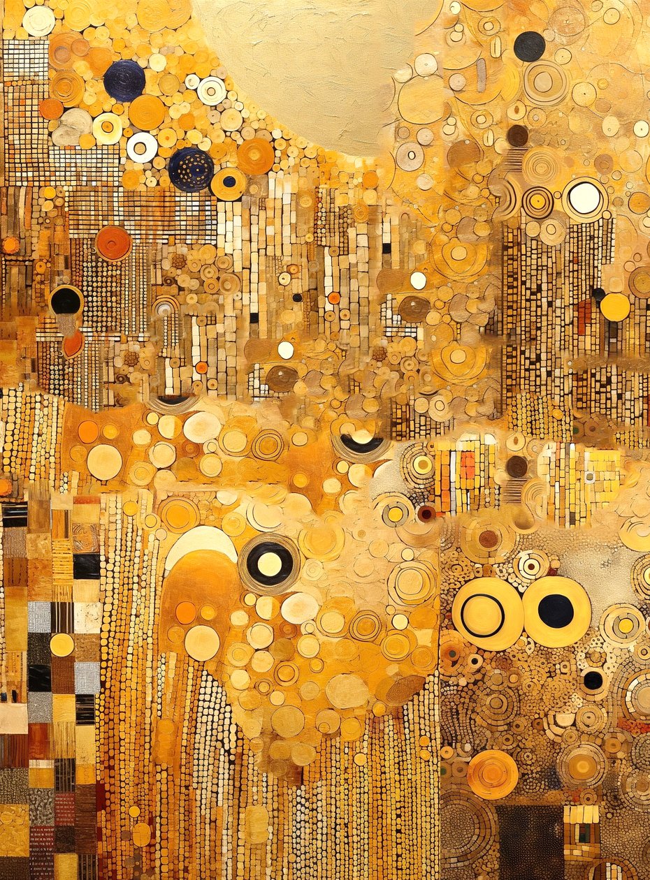 Verticale abstracte gouden achtergrondontwerp, fijne kunstafdrukken door F. Abderrahim