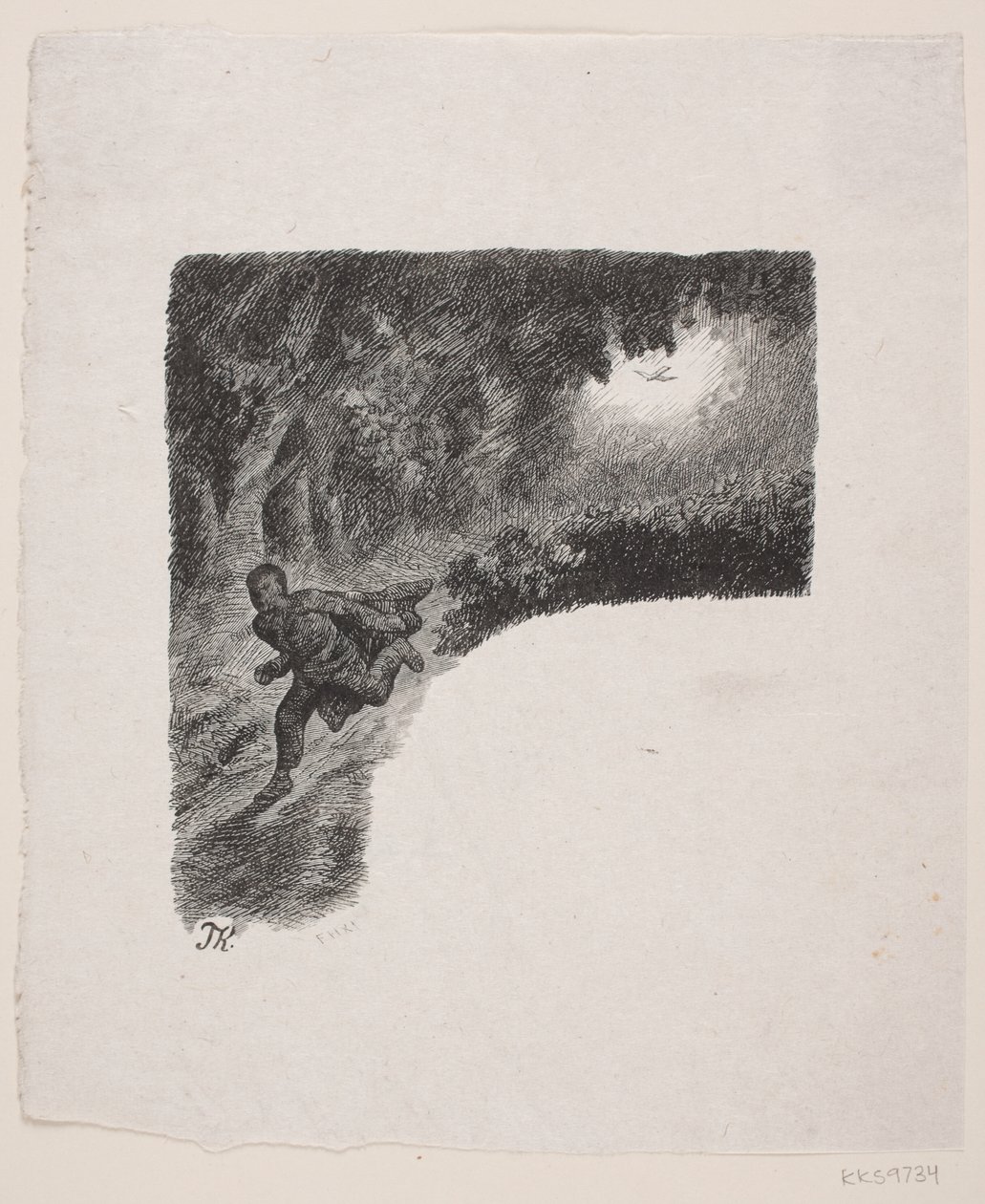 Illustratie voor "Guldfuglen" door F. Hendriksen