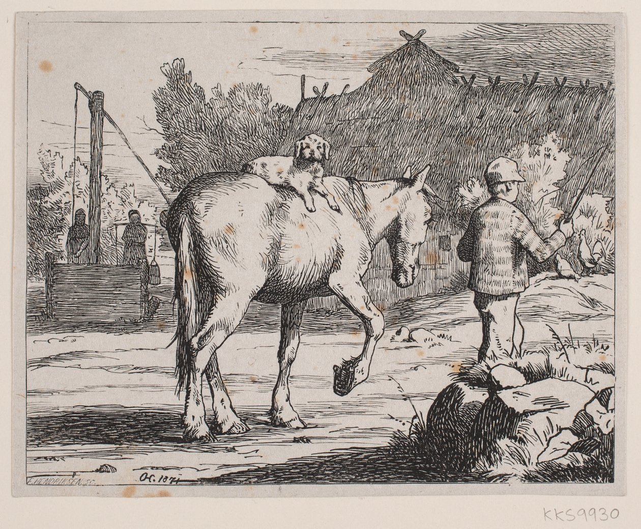 Illustratie bij een gedicht van P. Hansen door F. Hendriksen