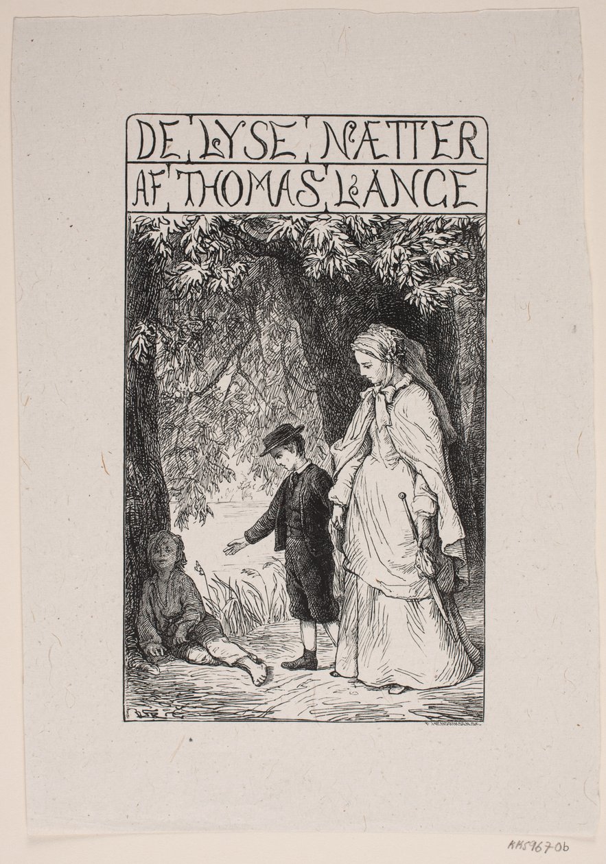 Titelblad voor Th. Lange "De lichte nachten" door F. Hendriksen