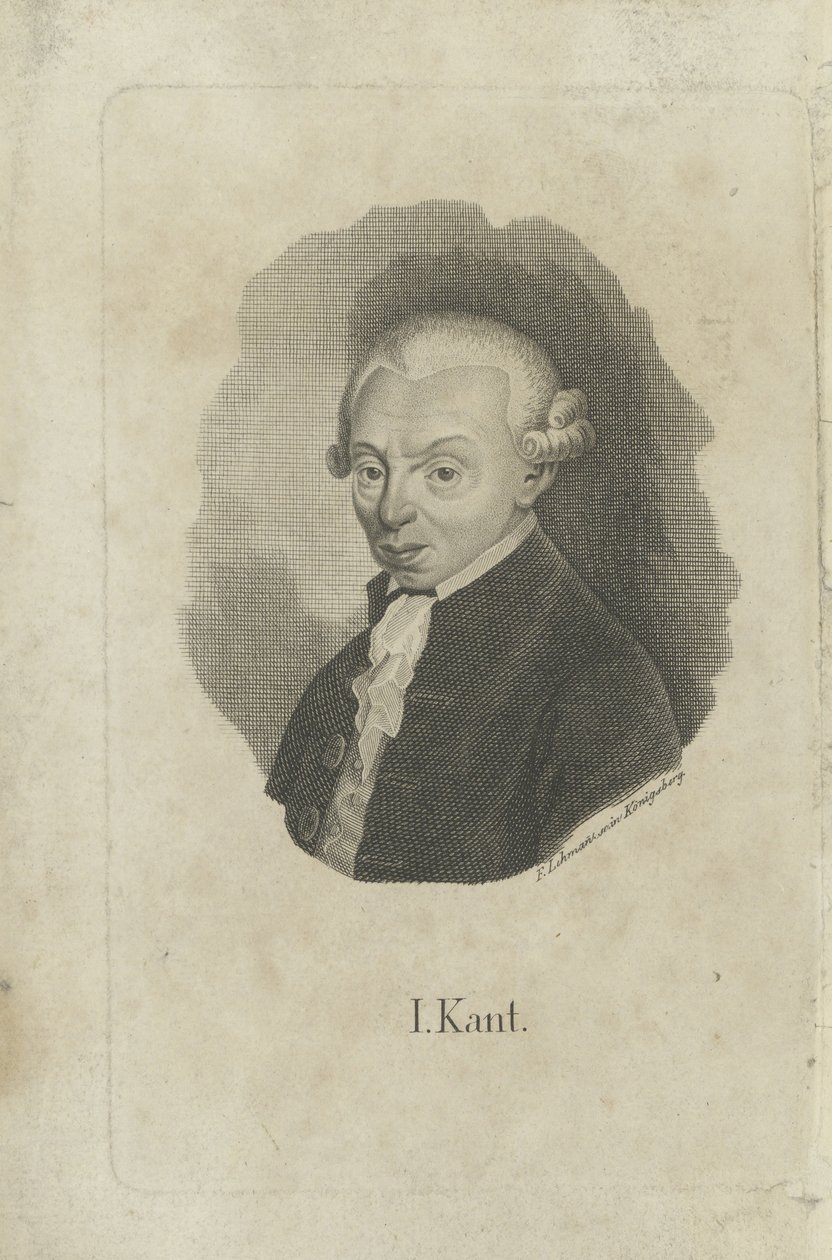 Portret van Immanuel Kant 1724-1804, ca. 1820 door F. L. Lehmann