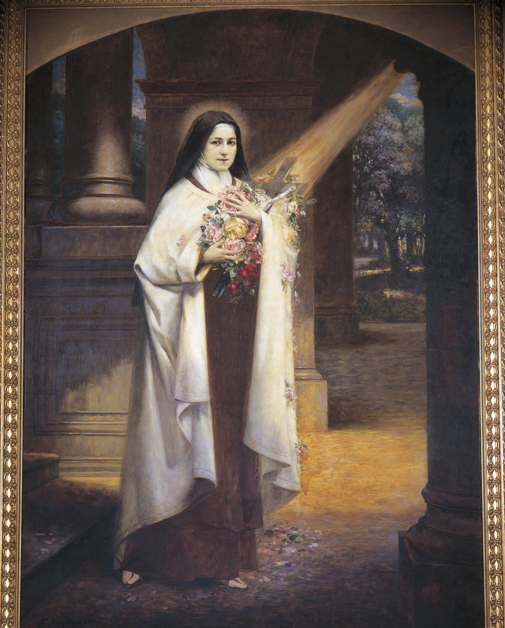 Theresia van Lisieux, 20e eeuw (muurschildering) door F. Roytelet