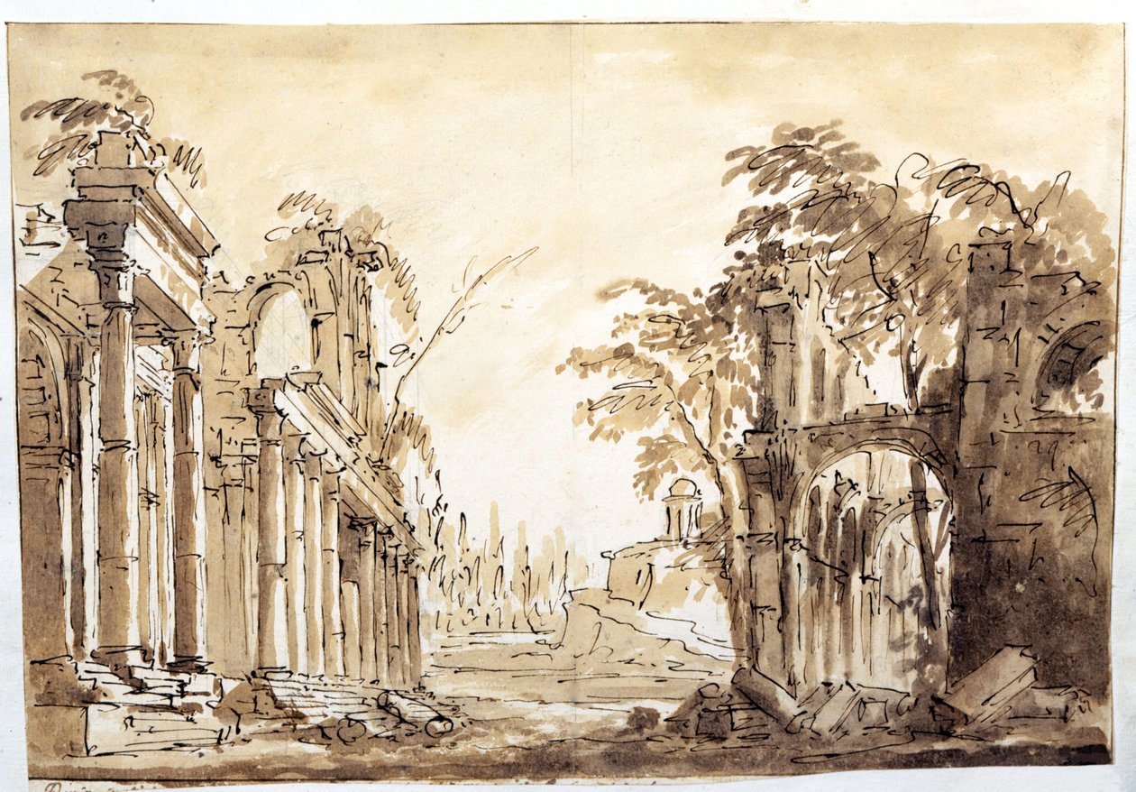 Scène uit Acte Eén van de opera "Lucio Silla" door Wolfgang Amadeus Mozart, 1772 door Fabrizio Galliari