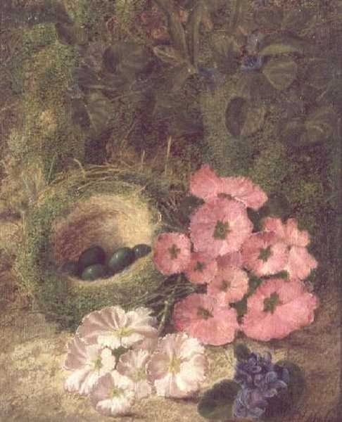 Lente (nest met hondrozen) door Fanny Jane Bayfield