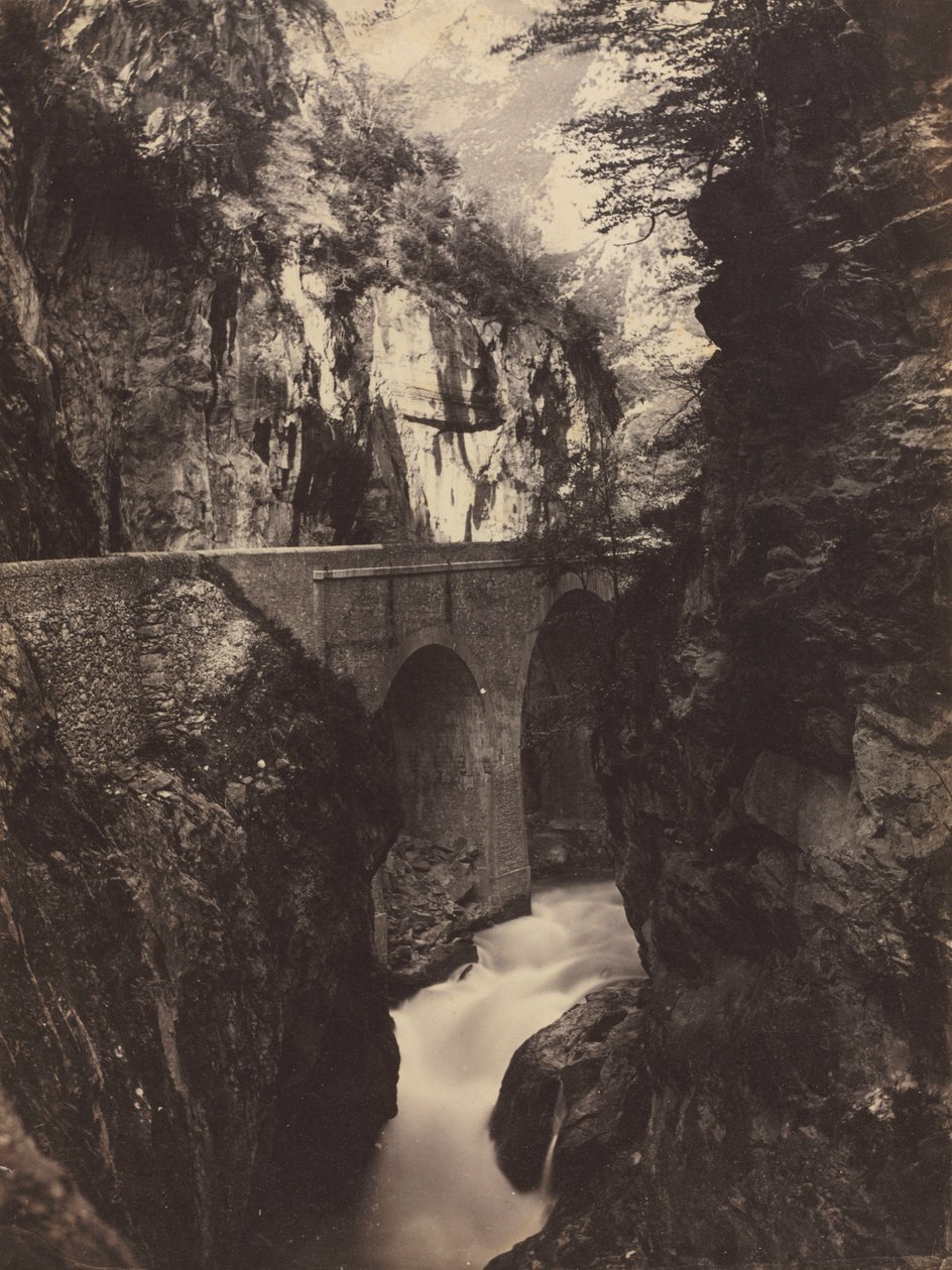 Weg naar Eaux-Chaudes, Pyreneeën recto, circa 1855 door Farnham Maxwell Lyte