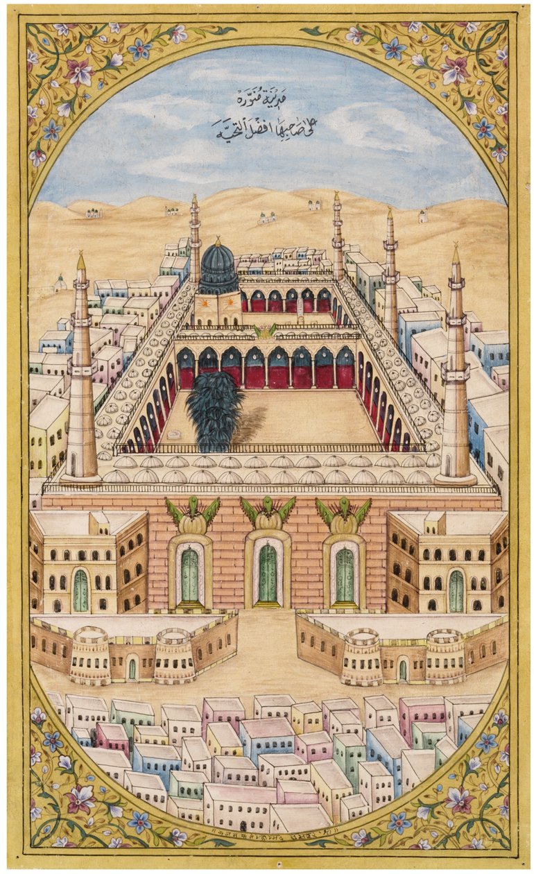 De Moskee van de Profeet in Medina, c. 1880 door Fateh Muhammad Mussawar